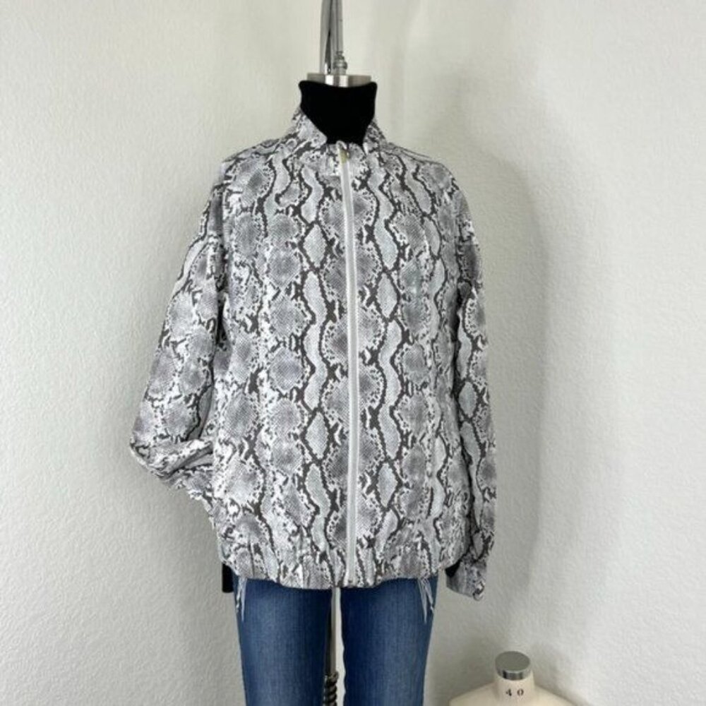 Joe Fresh Python Snake Print Wind Breaker Bomber … - image 3
